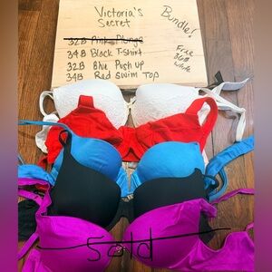 Victoria's Secret Red, Blue, Black, and Purple Bra Collection